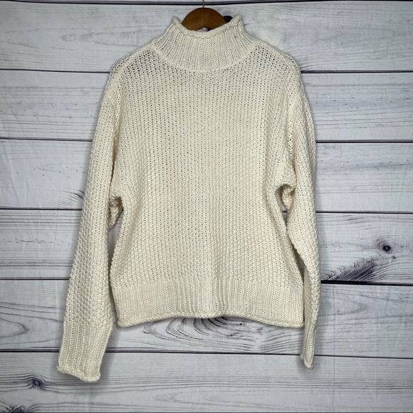 Ana Cream Mock Neck Sweater S Nwot 